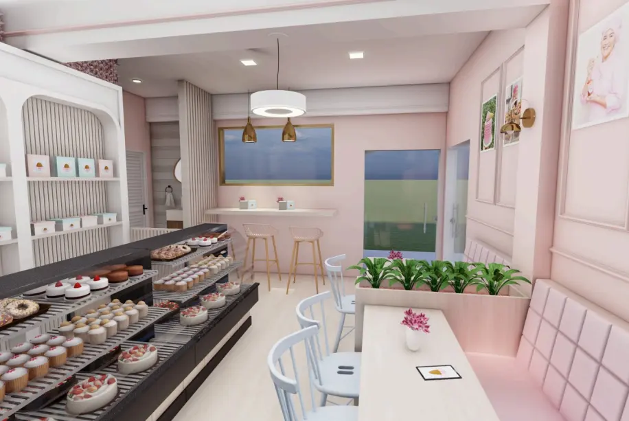 Ambiente interno de cafeteria projetado pela Ópera Krios